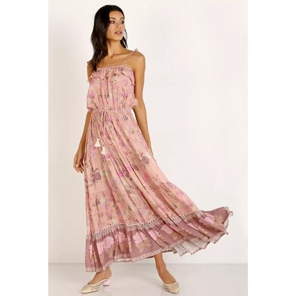 Spell Dresses & Skirts - Spell and The Gypsy Collective Wild Bloom Strappy Maxi Dress in Blush Size S